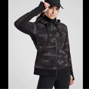 Athleta Black Camo Zip Up Hoodie